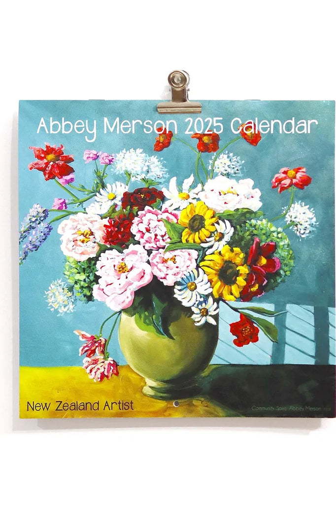 Abbey Merson 2025 Wall Calendar. Front Cover showing Community Spirit Painting Abbey Merson.