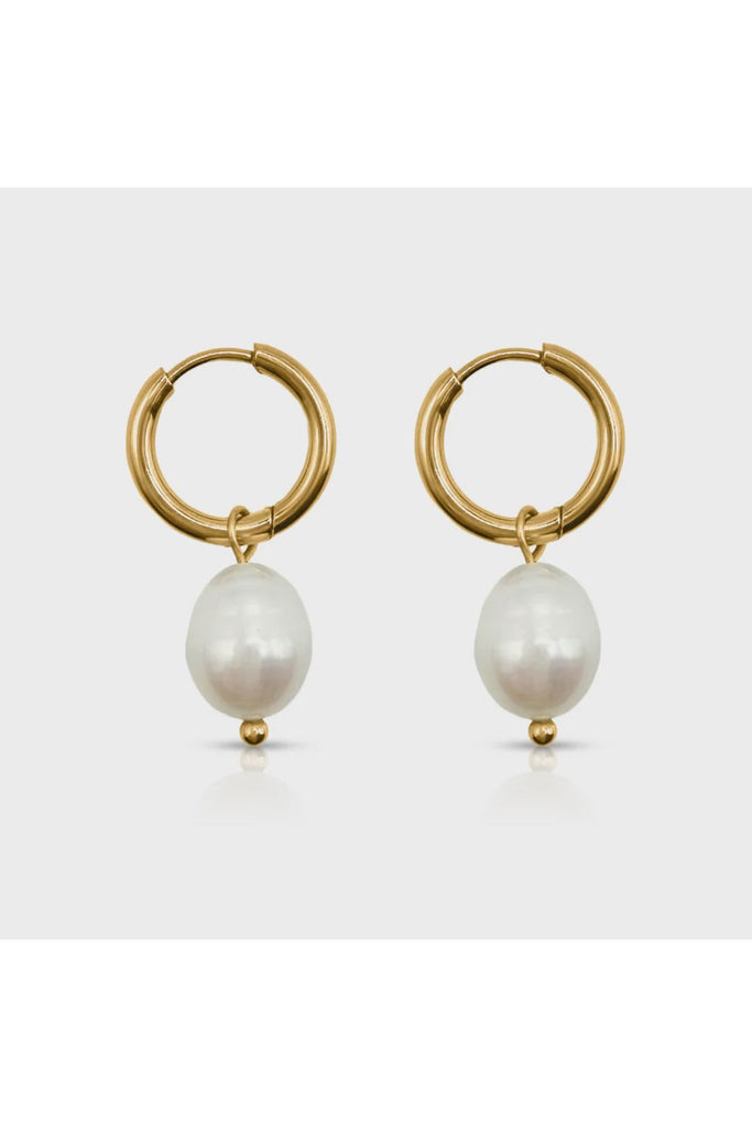 After Dark Pearl Hoop Earrings | Gold Earrings Ever