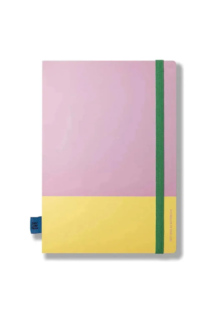 Bound Notebook | Dot Grid A5 Notebook | Pink & Yellow Writing Any Day Now