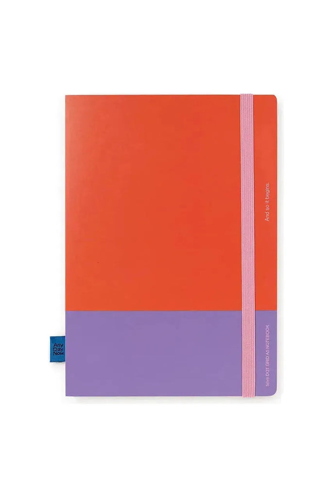 Bound Notebook | Dot Grid A5 Notebook | Red & Purple Writing Any Day Now