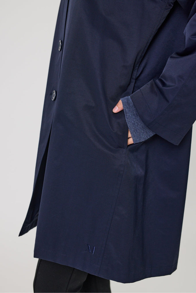 Marlow Arc Trench Coat Midnight Navy