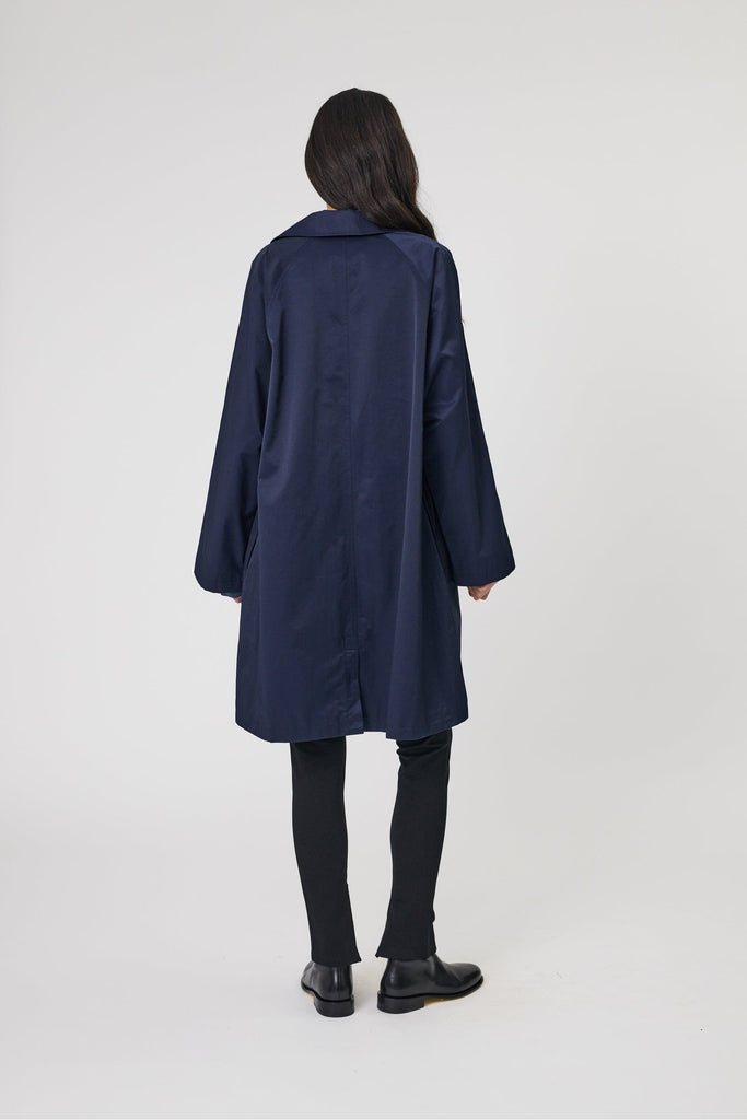 Marlow Arc Trench Coat Midnight Navy