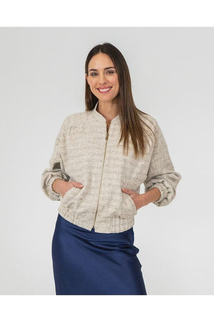 Arlington Milne Frankie Bomber Jacket Metallic Tweed