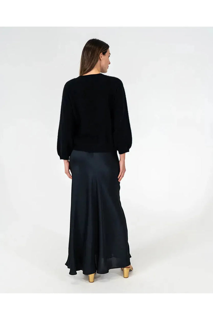 Arlington Milne Josephine Bias Cut Skirt Black