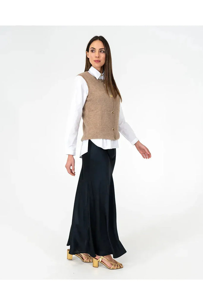 Arlington Milne Josephine Bias Cut Skirt Black