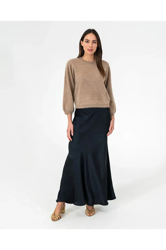 Arlington Milne Josephine Bias Cut Skirt Black