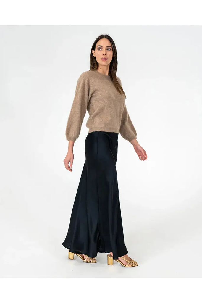 Arlington Milne Josephine Bias Cut Skirt Black