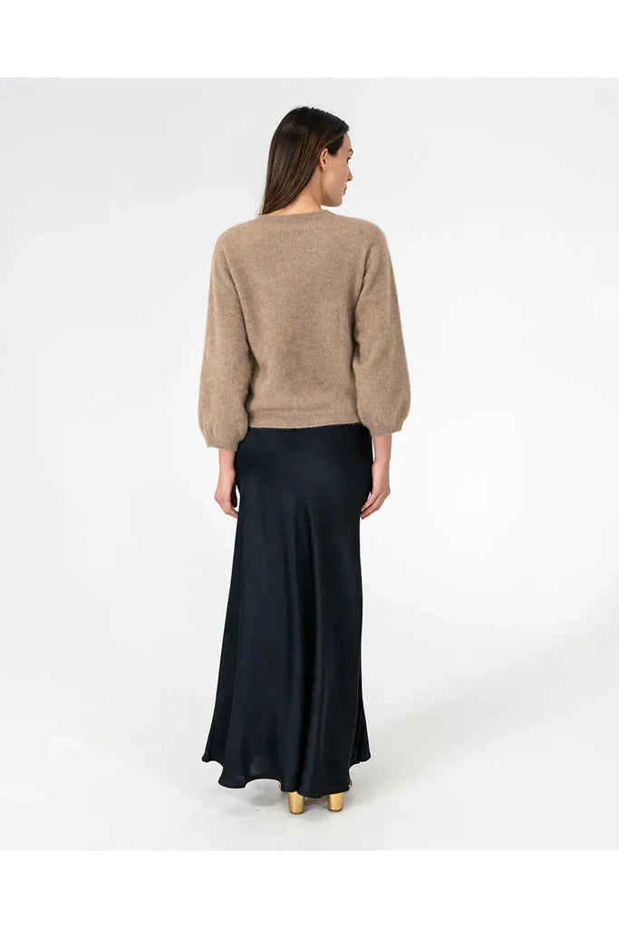 Arlington Milne Josephine Bias Cut Skirt Black