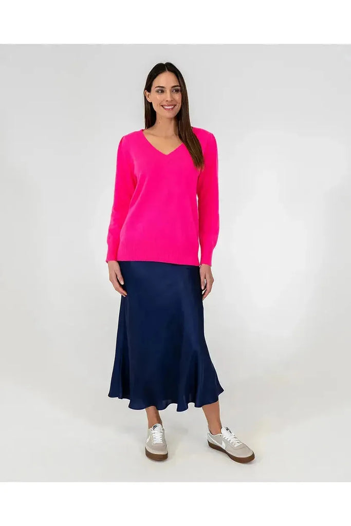 Arlington Milne Josephine Bias Cut Skirt Navy
