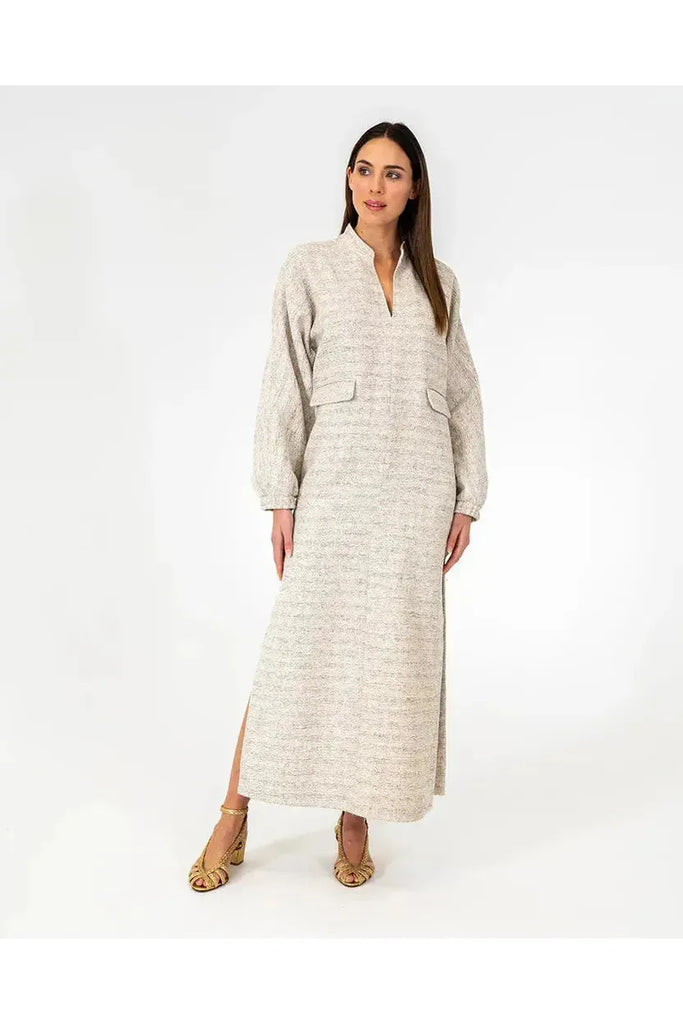 Arlington Milne Neville Maxi Dress Metallic Tweed