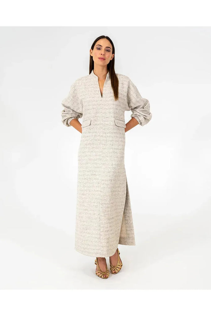 Arlington Milne Neville Maxi Dress Metallic Tweed