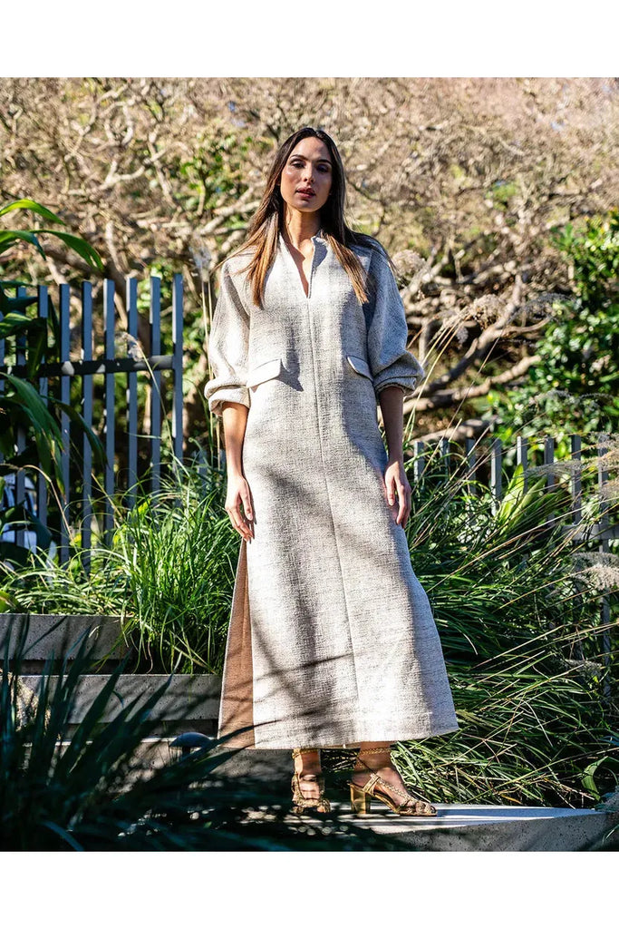 Arlington Milne Neville Maxi Dress Metallic Tweed