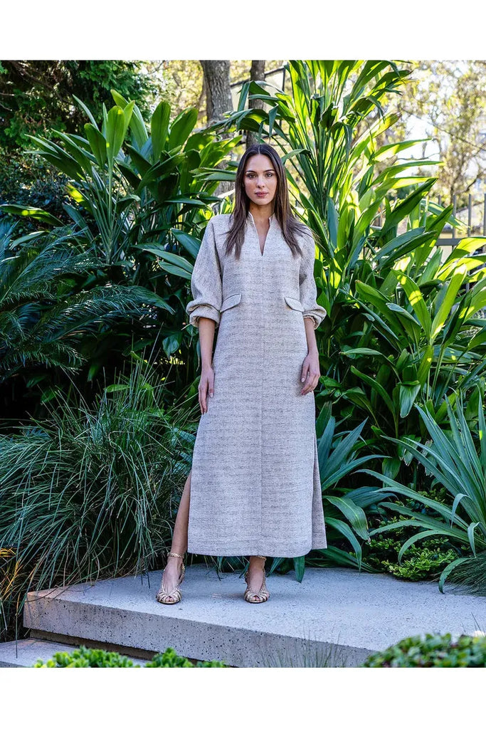 Arlington Milne Neville Maxi Dress Metallic Tweed