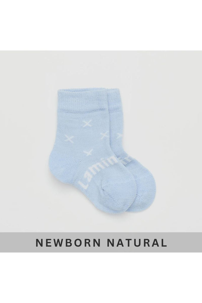 Lamington Merino Crew Socks for baby - Blue Beau