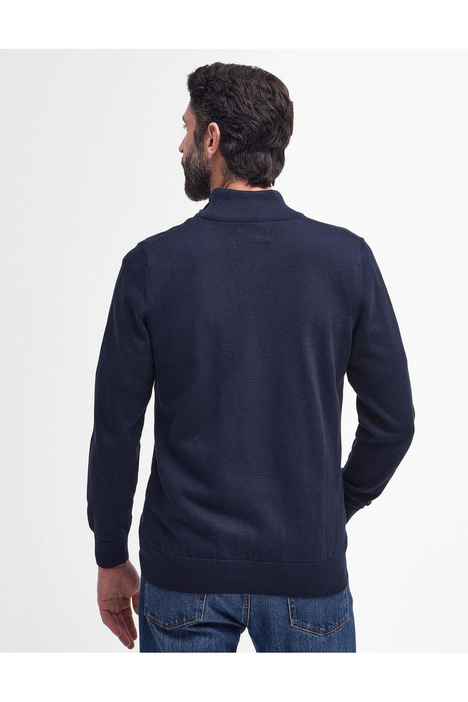 Barbour Half Zip Knitted Cotton Jumper Navy