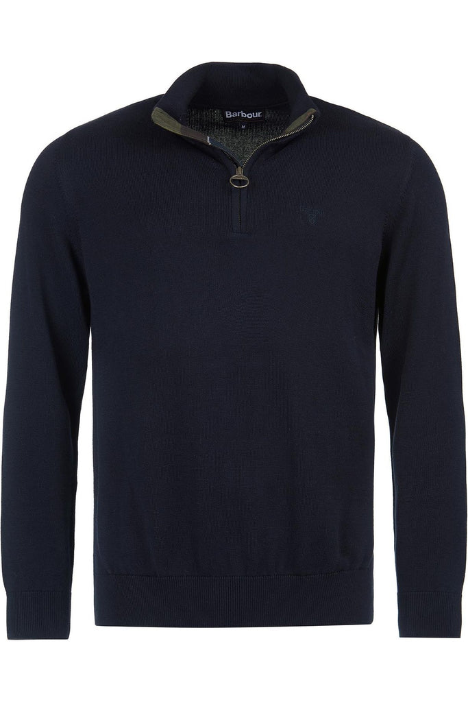Barbour Half Zip Knitted Cotton Jumper Navy