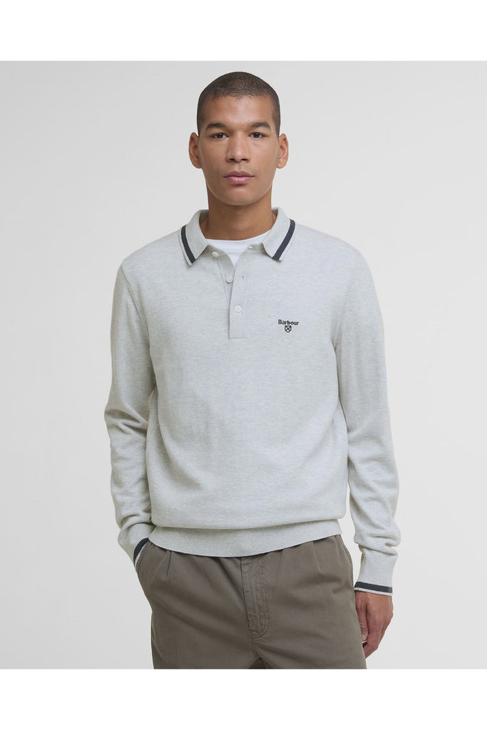 Rocton Knitted Polo Shirt | Mist Mens Knits + Sweats M,L,XL,XXL Barbour