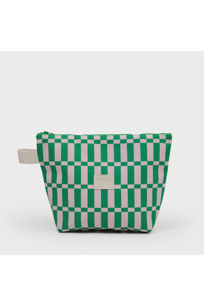 Waterproof Pouch | Wet Base Large | Apple Green + Soft Pink Checks Travel + Weekender Bags Base Supply