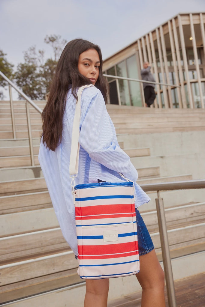 Bottle Cooler Bag | Marseille Stripe Cooler Bags + Boxes Base Supply