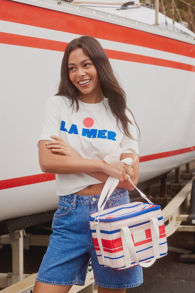 Lunch Cooler Bag | Marseille Stripe Lunch Boxes + Portable Bowls + Travel Cutlery Base Supply