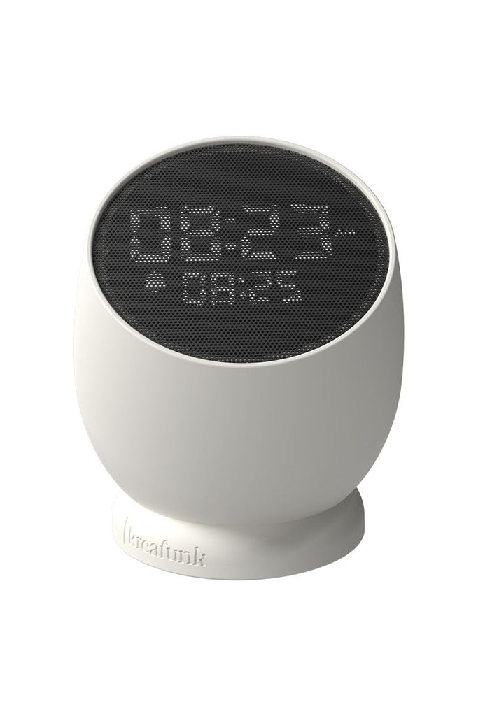Kreafunk White Bell Alarm Clock Front View