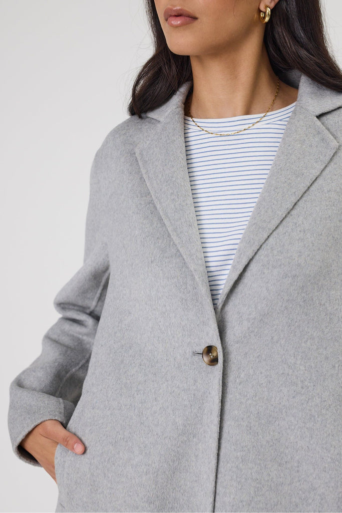 Marlow Blaze Wool Coat Silver Marle