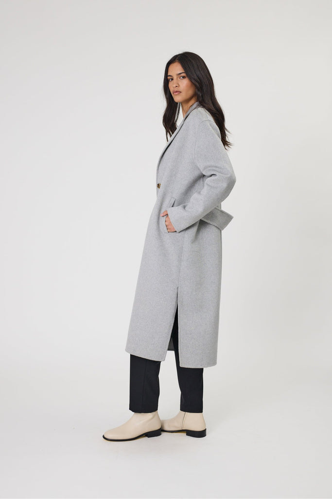 Marlow Blaze Wool Coat Silver Marle