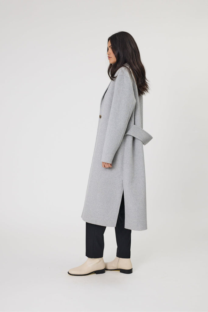 Marlow Blaze Wool Coat Silver Marle