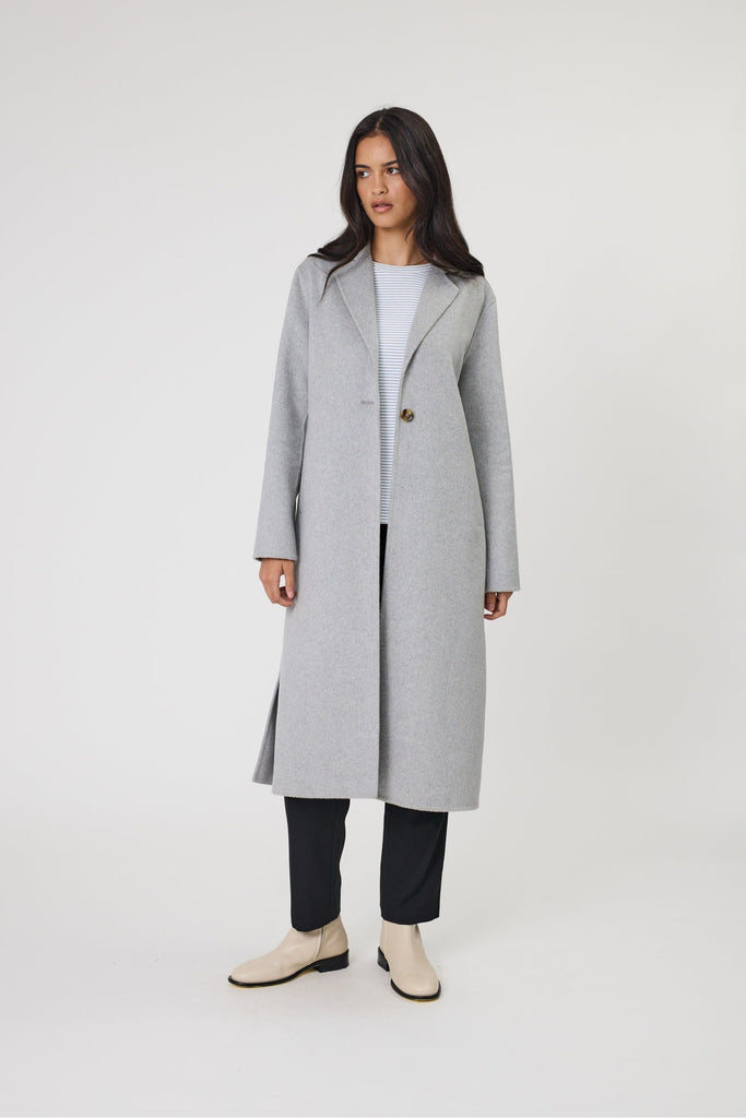 Marlow Blaze Wool Coat Silver Marle
