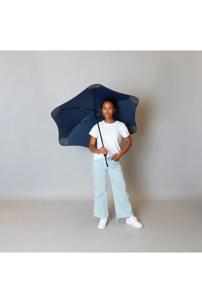 Blunt | Classic Umbrella Navy Female model shot | Crisp Home + Wear