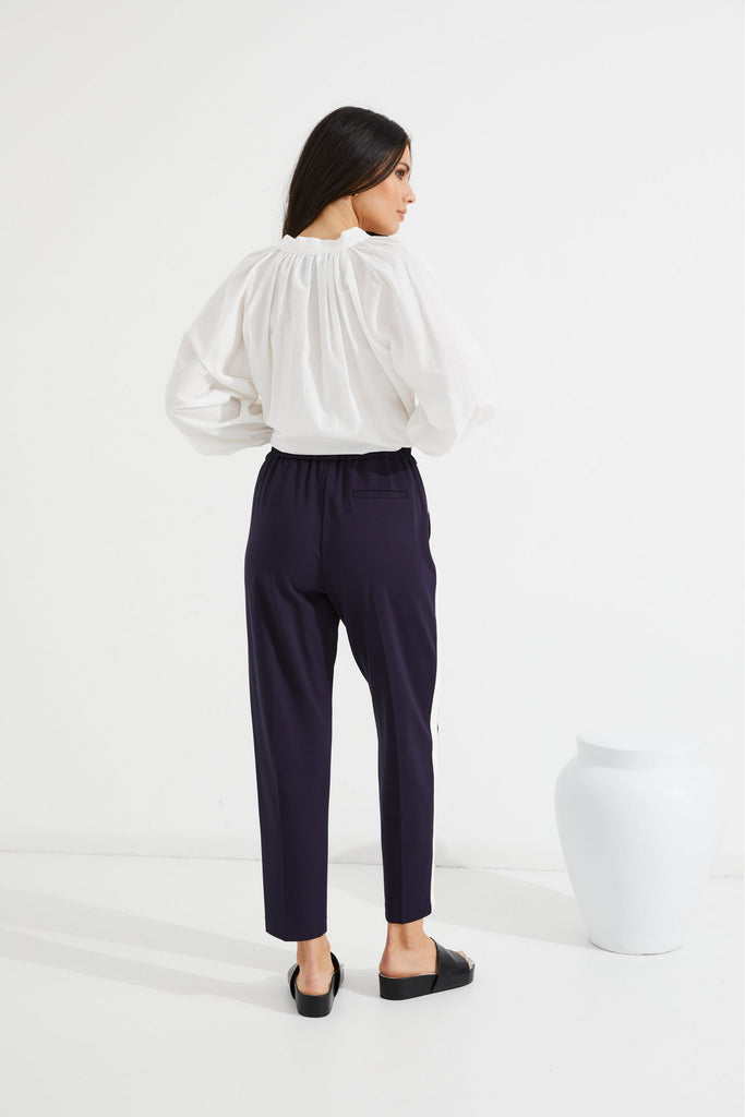 Tuesday Label | Bobbie Pants | Navy + White Stripe | Crisp Home + Wear