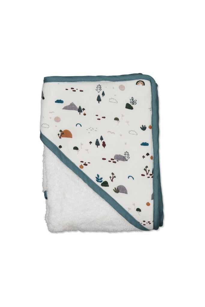 Burrow_Be_Garden_Treasures_Hooded_Towel. Image shows towel folded with hood folded over top right hand corner.
