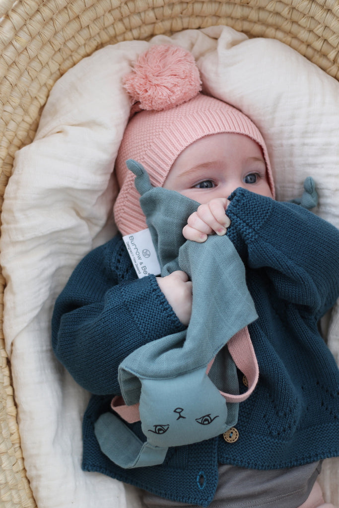 Organic Muslin Bunny Comforter | Storm Play Burrow & Be