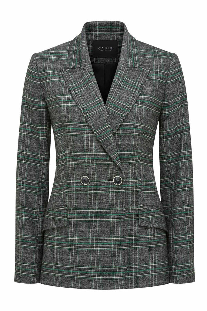 Cable Melbourne Lennon Check Blazer Green