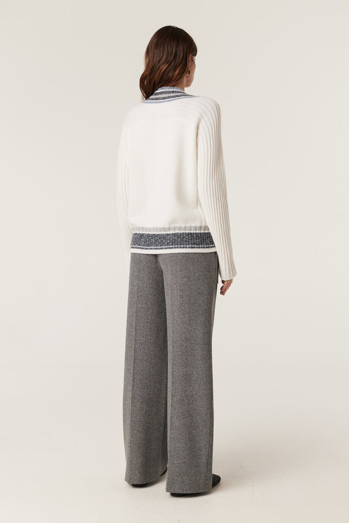Cable Melbourne Cashwool Varsity Jumper | Milk