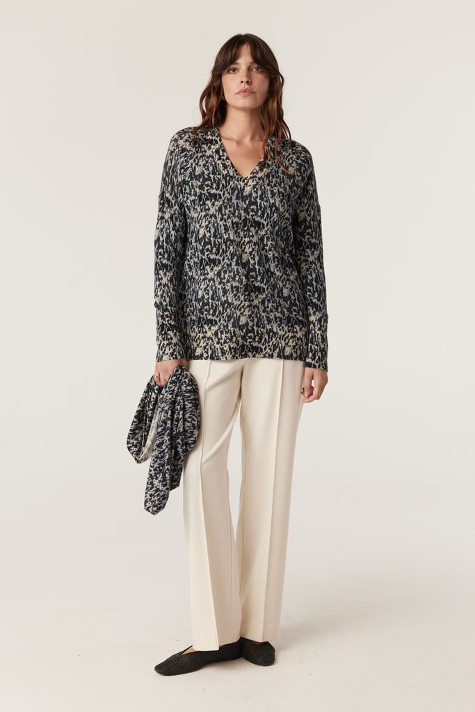 Cable Melbourne Superfine Merino Print Jumper | Animal