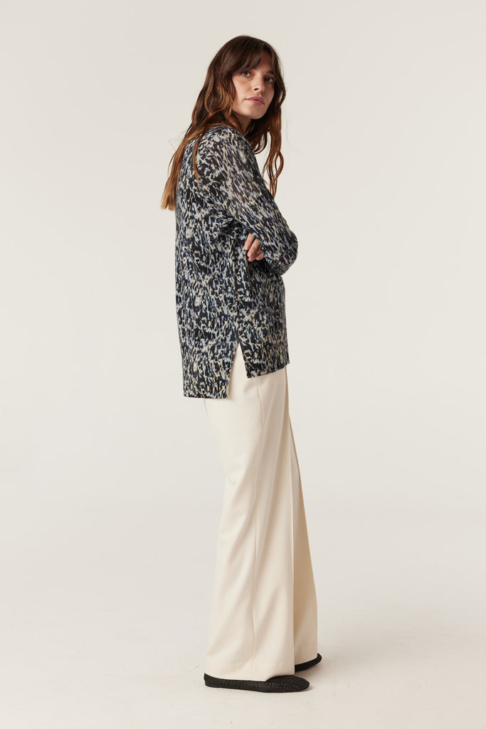 Cable Melbourne Superfine Merino Print Jumper | Animal