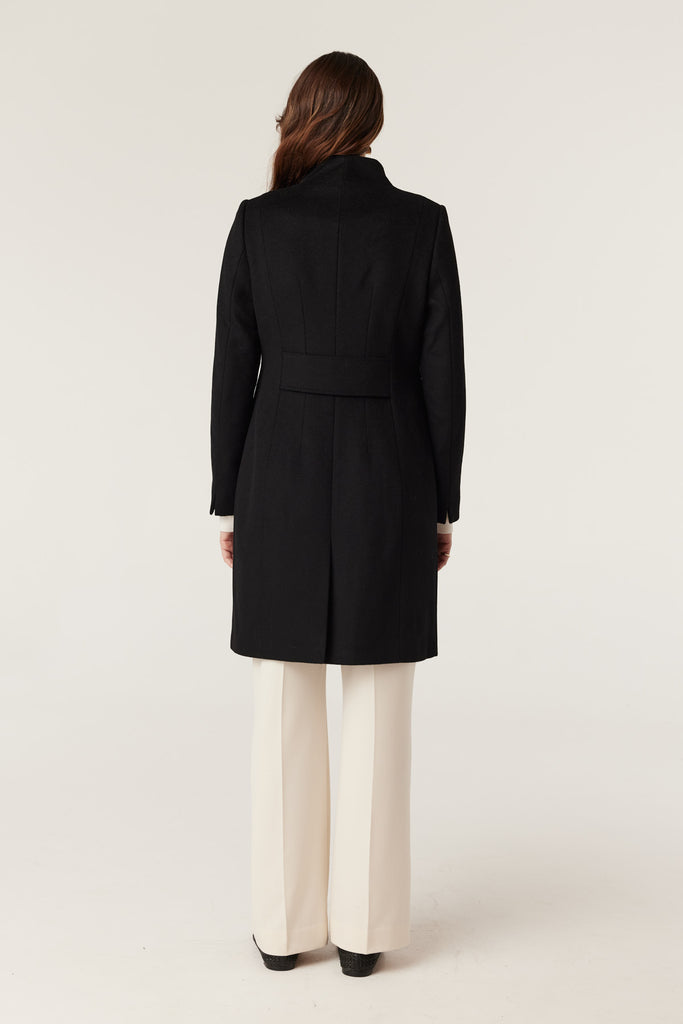 Cable Melbourne Eton Wool Coat Black