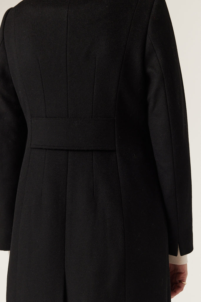 Cable Melbourne Eton Wool Coat Black