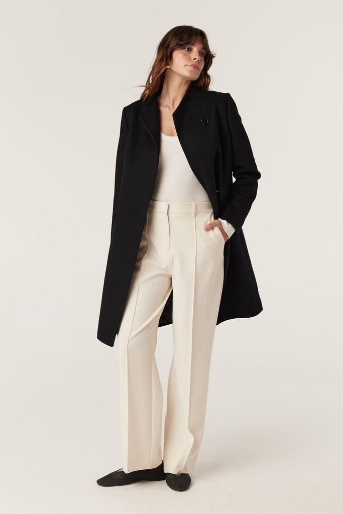 Cable Melbourne Eton Wool Coat Black
