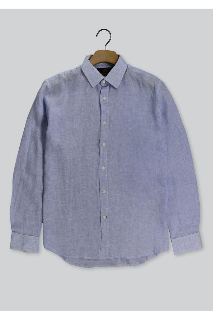 Cutler & Co Blake Linen Shirt Blue Mist