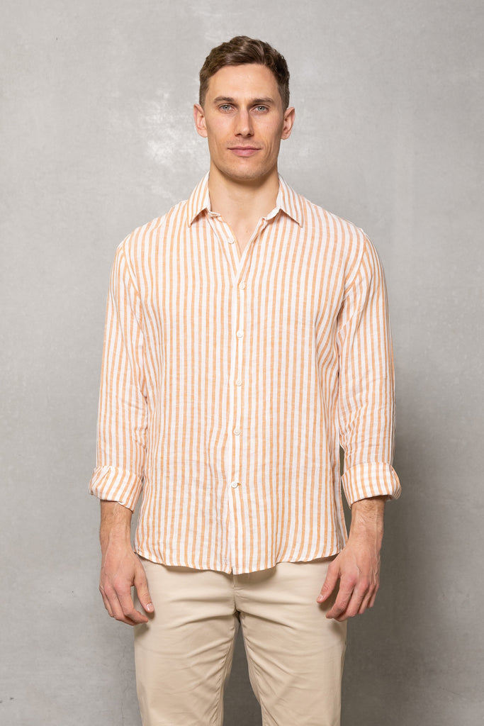 Blake Linen Shirt | Burnt Orange Mens Shirts M,L,XL,2XL Cutler & Co