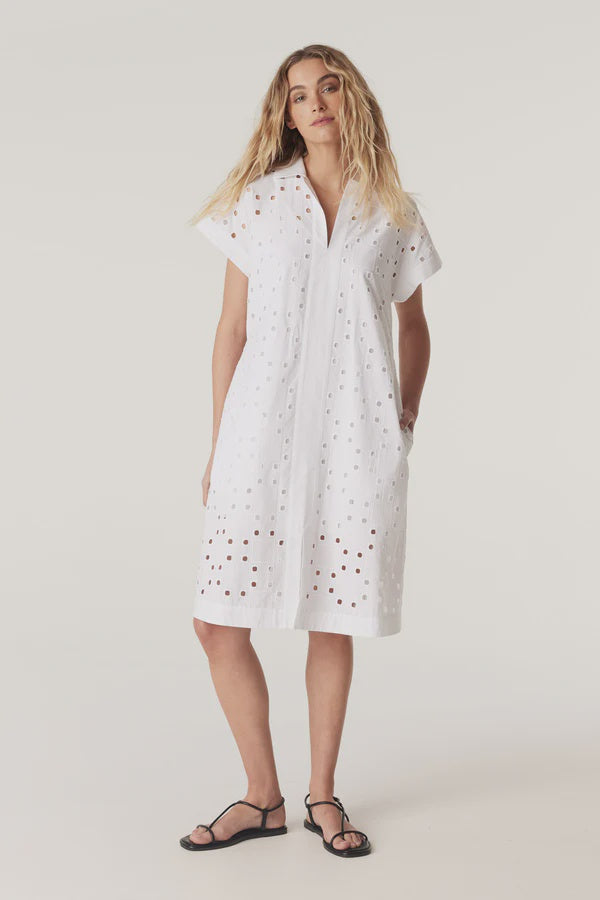 Cable Melbourne Ally Embroidered Dress White