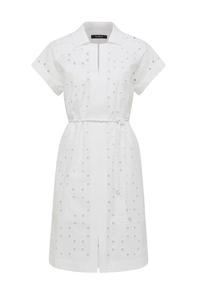 Cable Melbourne Ally Embroidered Dress White