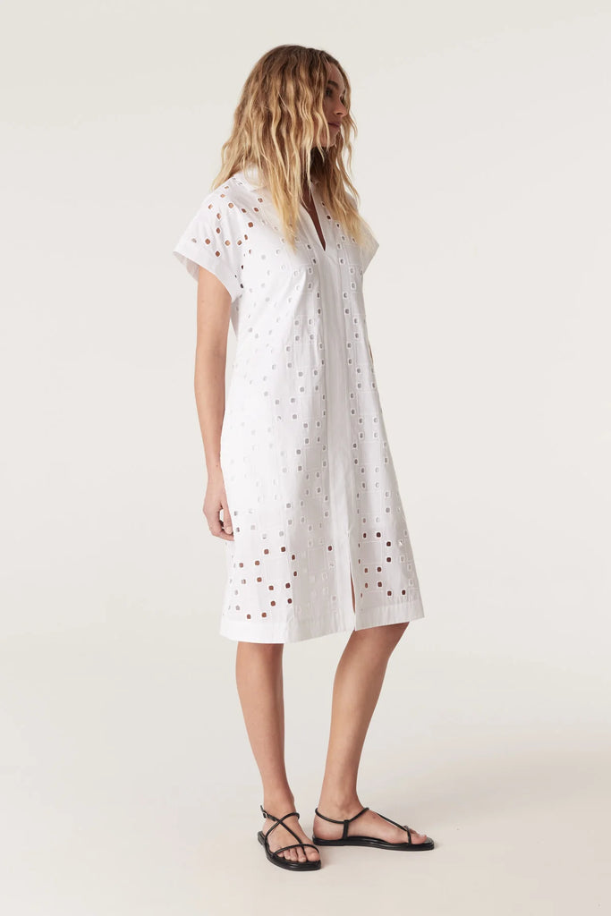 Cable Melbourne Ally Embroidered Dress White