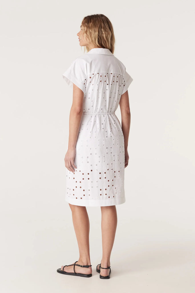 Cable Melbourne Ally Embroidered Dress White