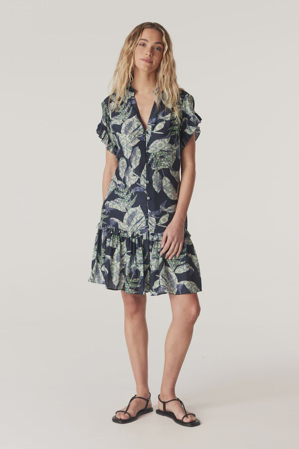 Cable Melbourne Havana Frill Dress Navy Floral