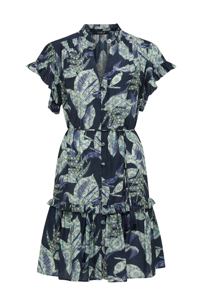 Cable Melbourne Havana Frill Dress Navy Floral