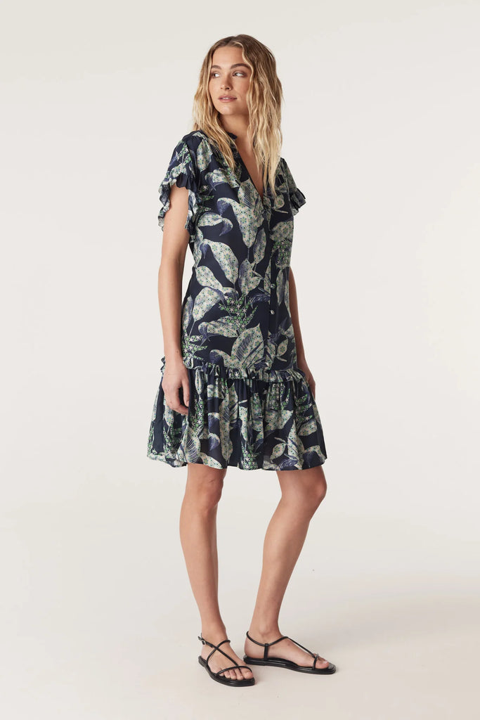 Cable Melbourne Havana Frill Dress Navy Floral