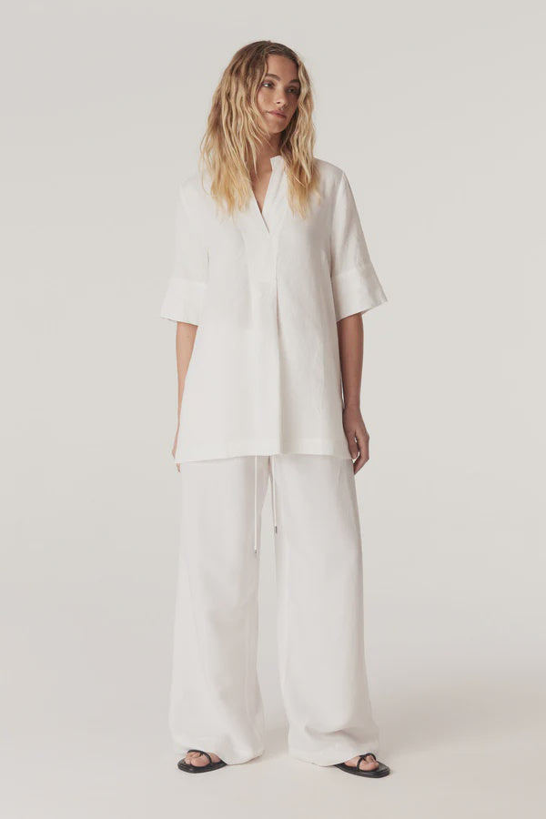 Cable Melbourne Hayward Linen Blouse White